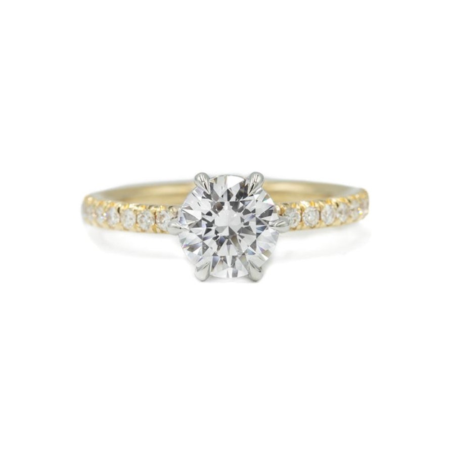Classic Bridal Malka-Staging | 14K Yellow Gold 6-Prong French Set Solitaire