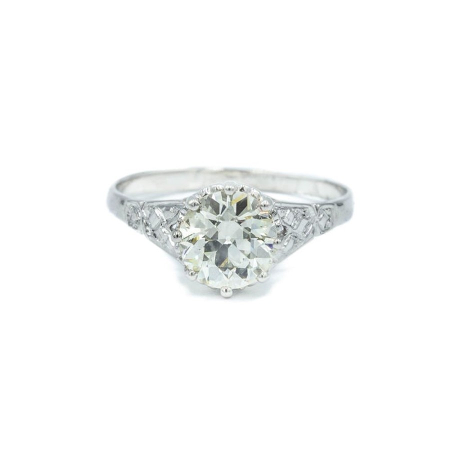 Vintage Collection Malka Diamonds | Vintage Platinum 1.34Ct 8-Prong Cathedral Ring