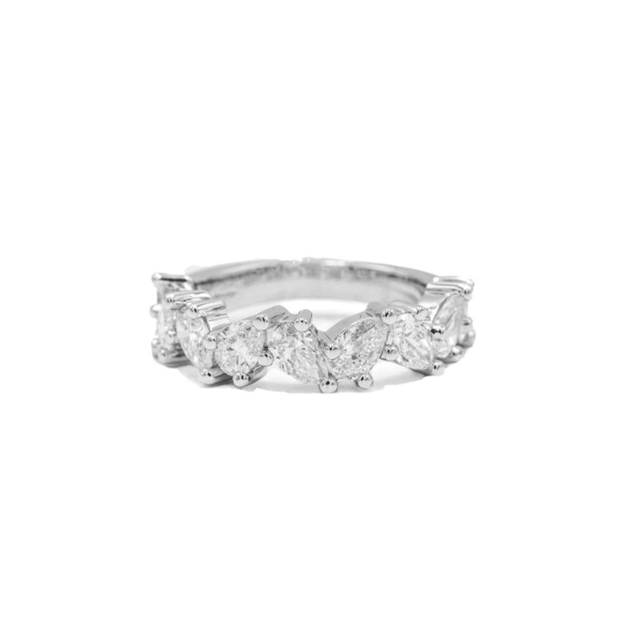 Stackable Rings Adornet | 14Kw 2.16Ctw Scattered Pear-Shaped Diamond Band