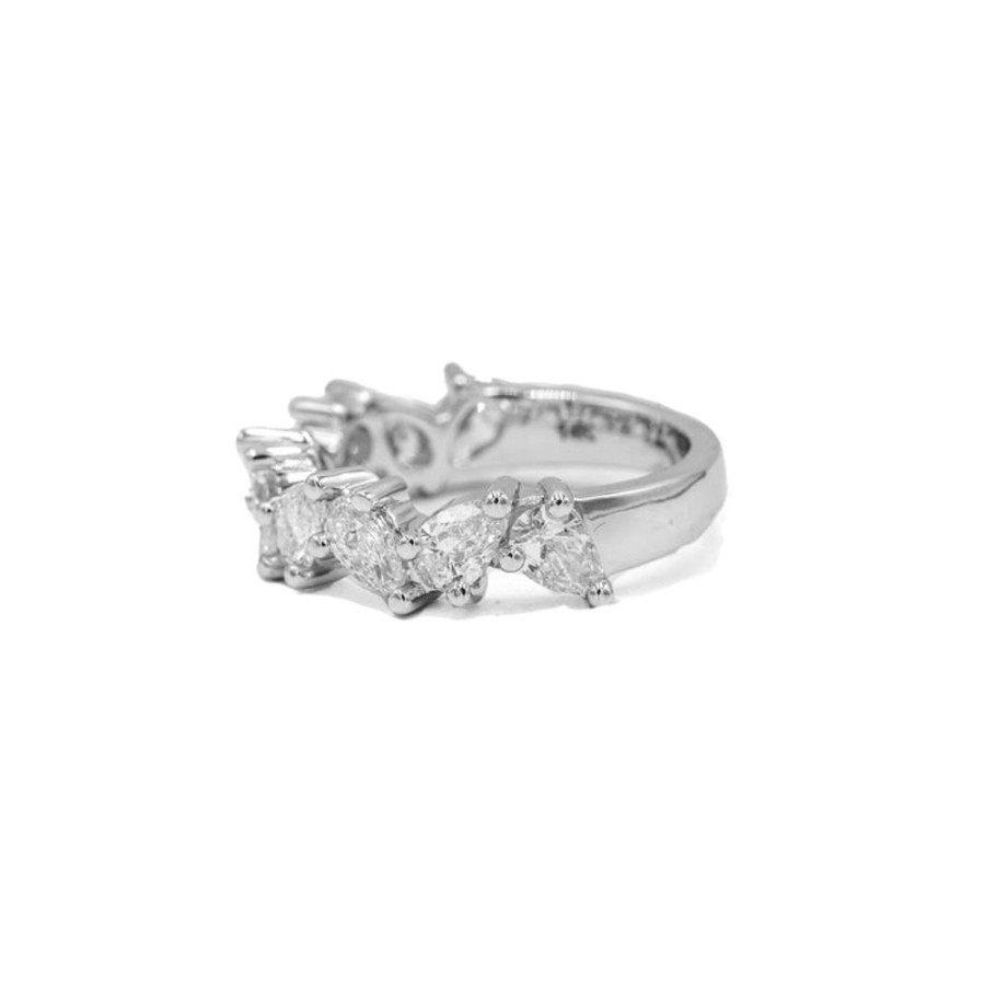 Stackable Rings Adornet | 14Kw 2.16Ctw Scattered Pear-Shaped Diamond Band