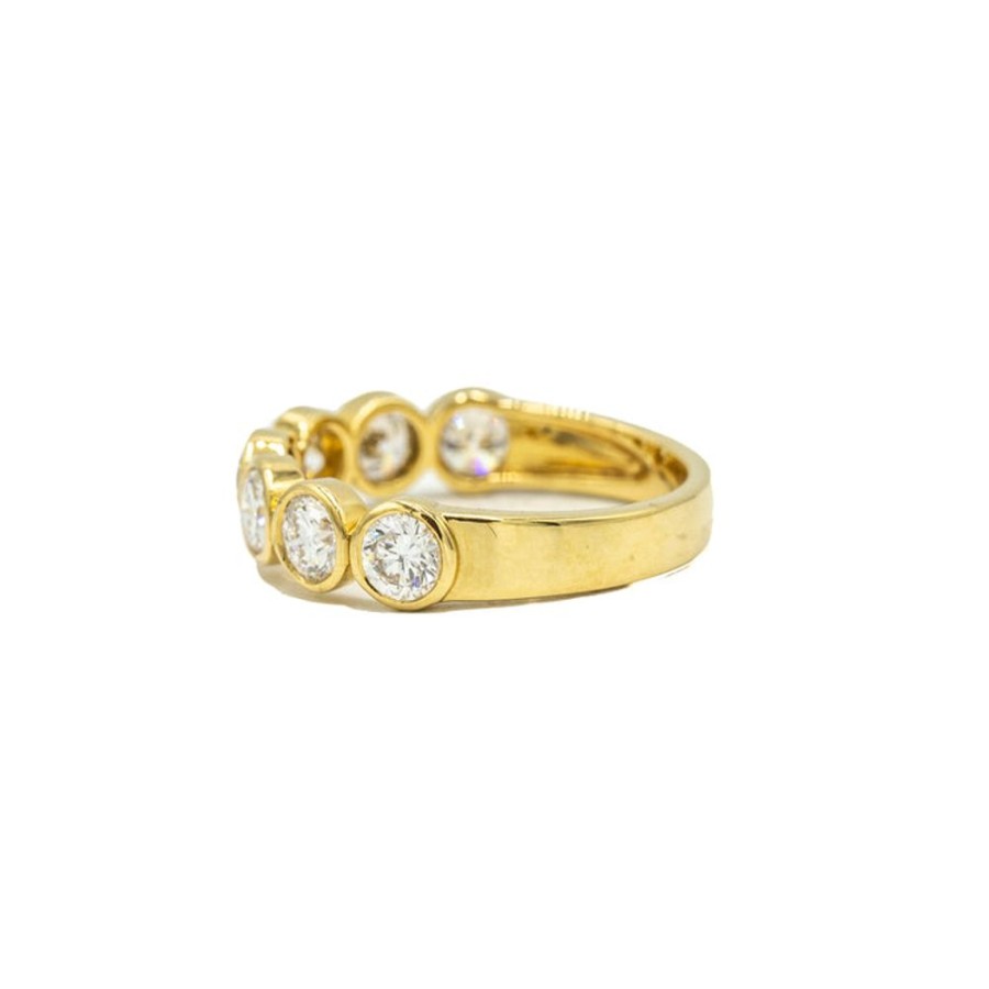 Stackable Rings Adornet | 18Ky 1.32Ctw Round Brilliant Bezel Diamond Band