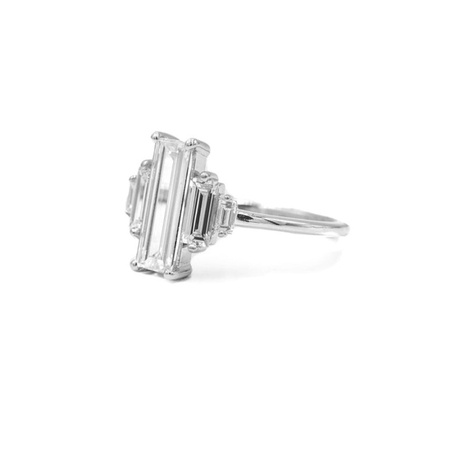 Alternative & Unique Malka Diamonds | 14Kw 5-Stone Baguette-Cut Diamond Ring