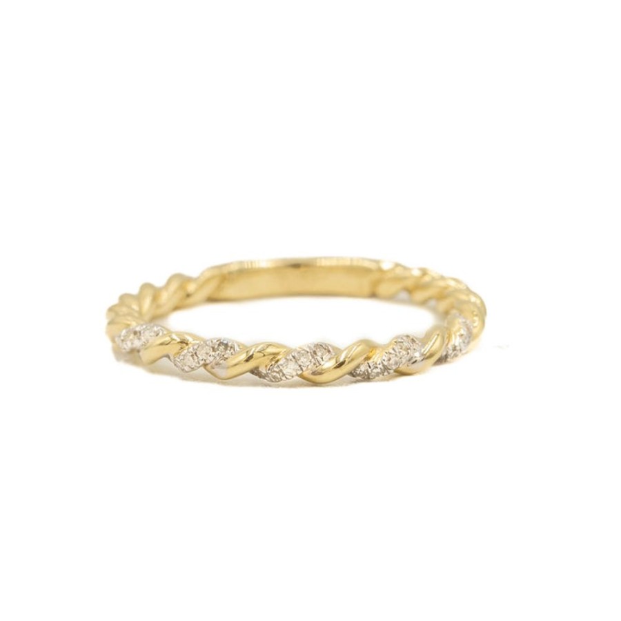 Stackable Rings Urbaetis Fine Jewelry | Twist Diamond Band By Urbaetis
