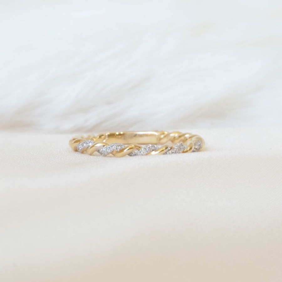 Stackable Rings Urbaetis Fine Jewelry | Twist Diamond Band By Urbaetis