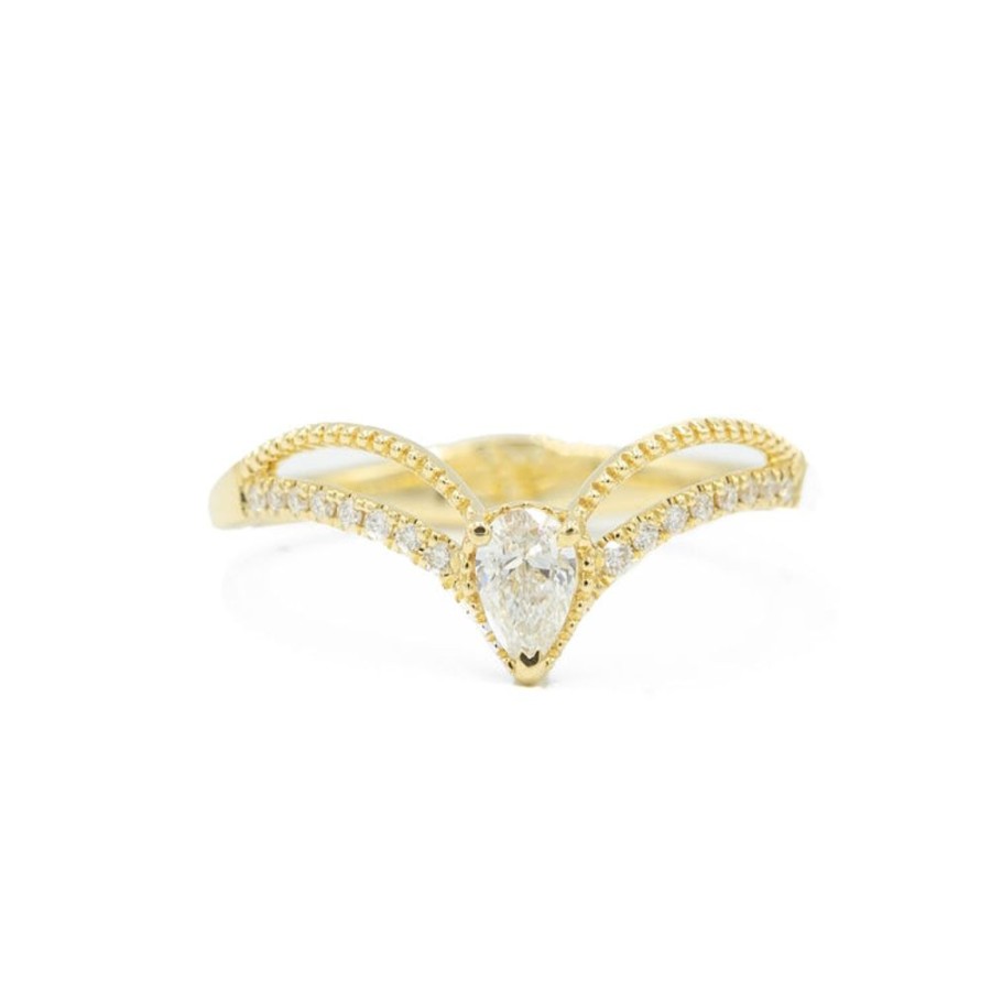 Stackable Rings Parade | 14Ky Pear-Shaped Swag Diamond Band