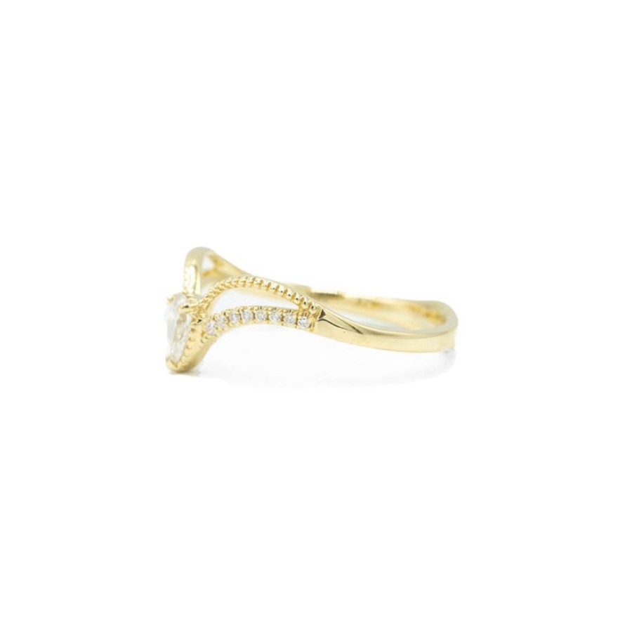 Stackable Rings Parade | 14Ky Pear-Shaped Swag Diamond Band