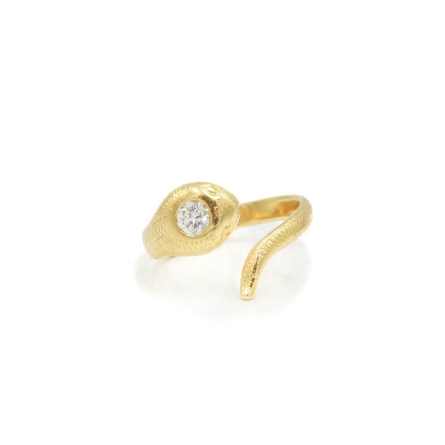 Vintage Collection Malka Diamonds | Yellow Gold Snake Diamond Ring