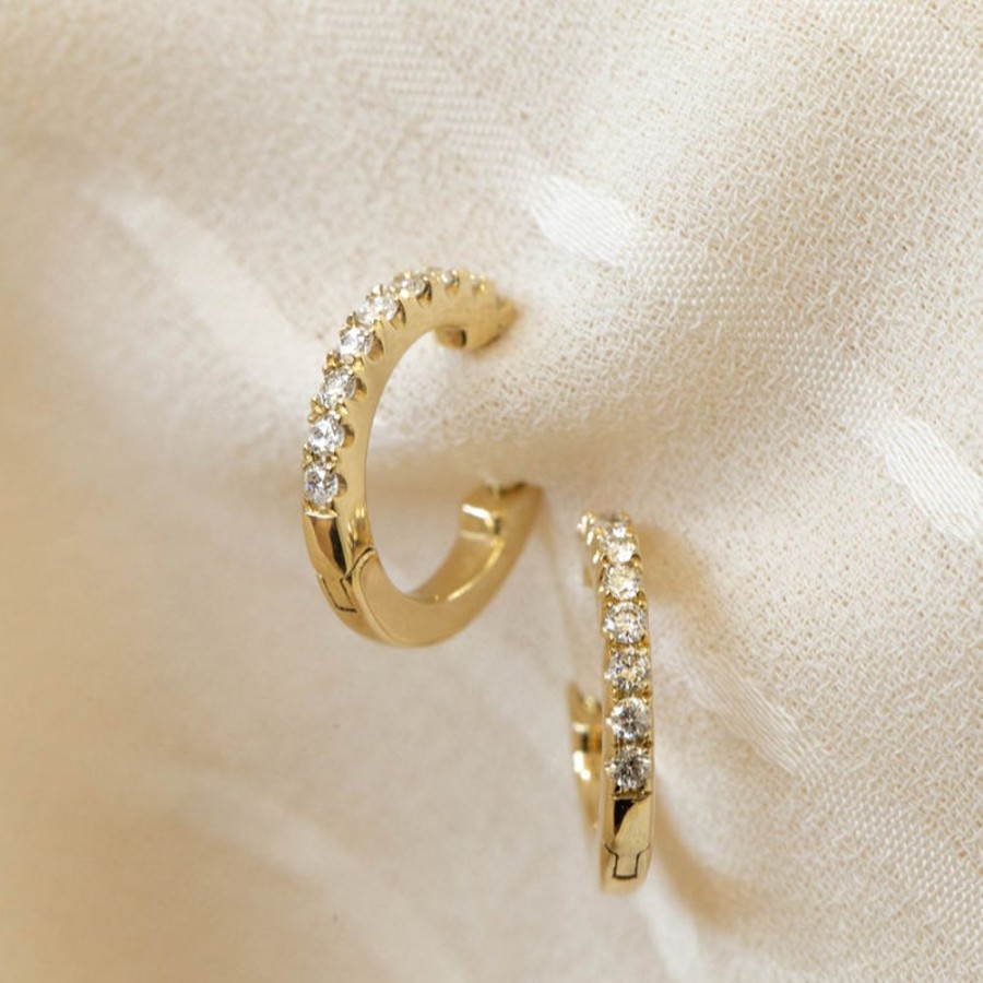 Jewelry Malka Diamonds | 14Ky Diamond Hoop Earrings