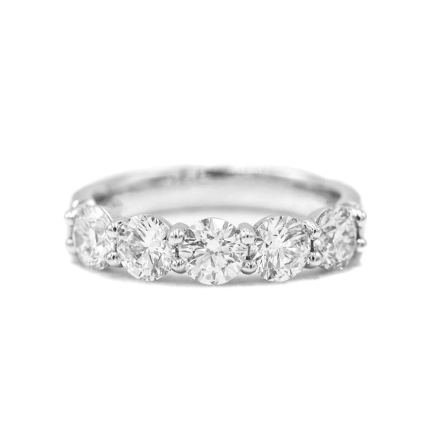 Stackable Rings Joshua J | Platinum 1.52Ctw 5-Stone Diamond Band