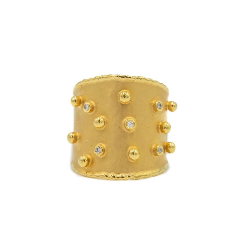 Stackable Rings Marika Gold | Marika Wide Bezel Band