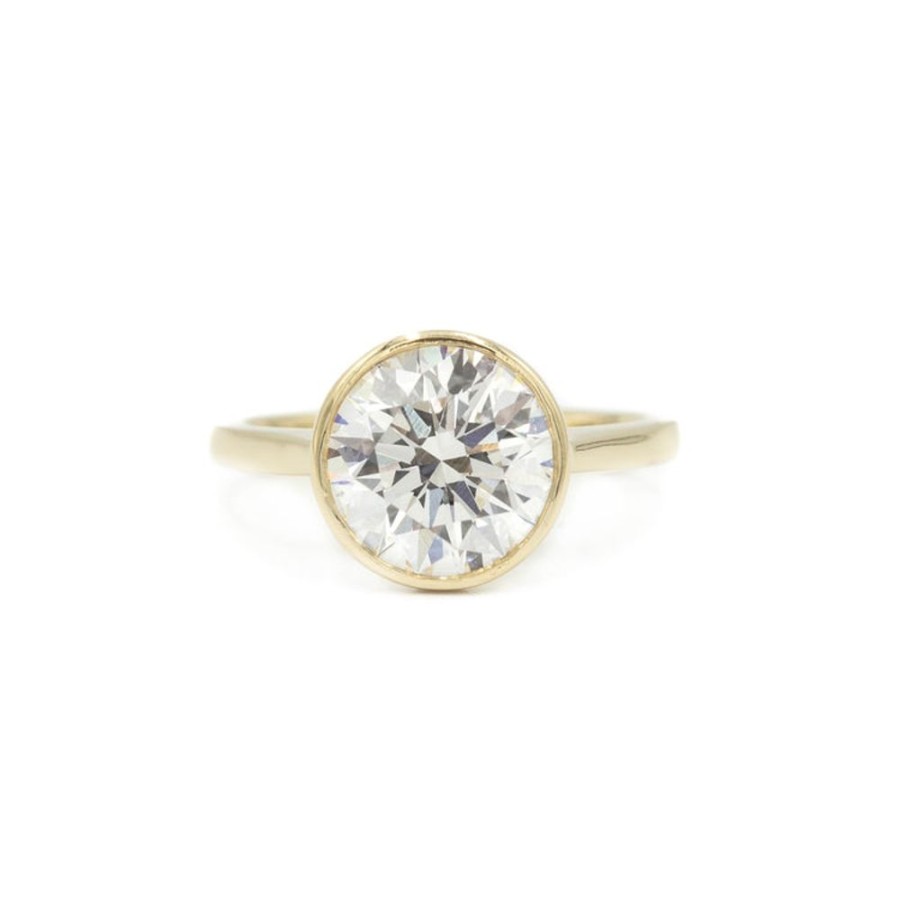 Classic Bridal Malka-Staging | 14Ky Round Brilliant-Cut Diamond Bezel Ring