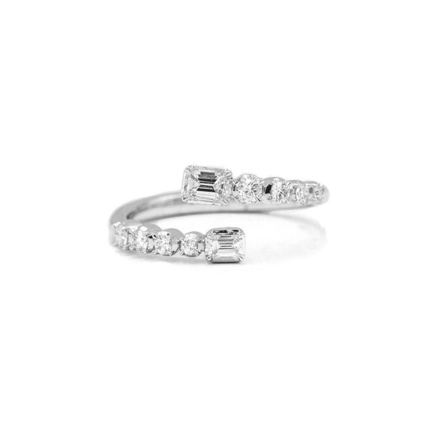 Stackable Rings Uneek | 14Kw Diamond Bypass Ring