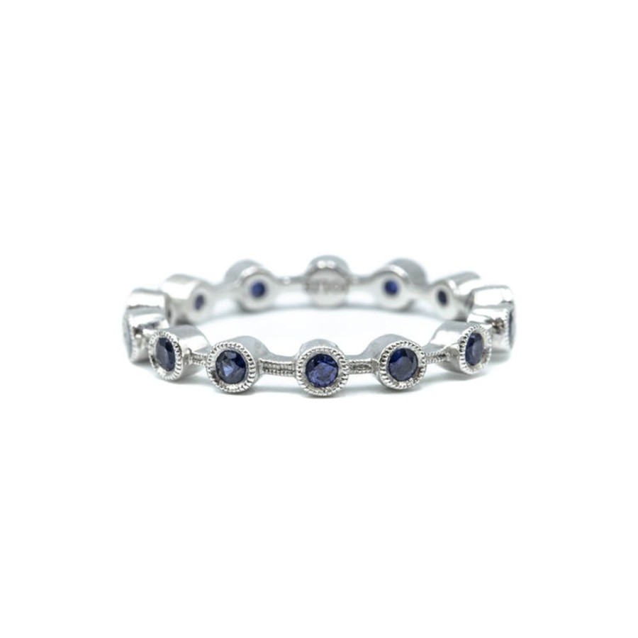 Stackable Rings Jolie Designs | 18Kw Station Sapphire Bubble Band