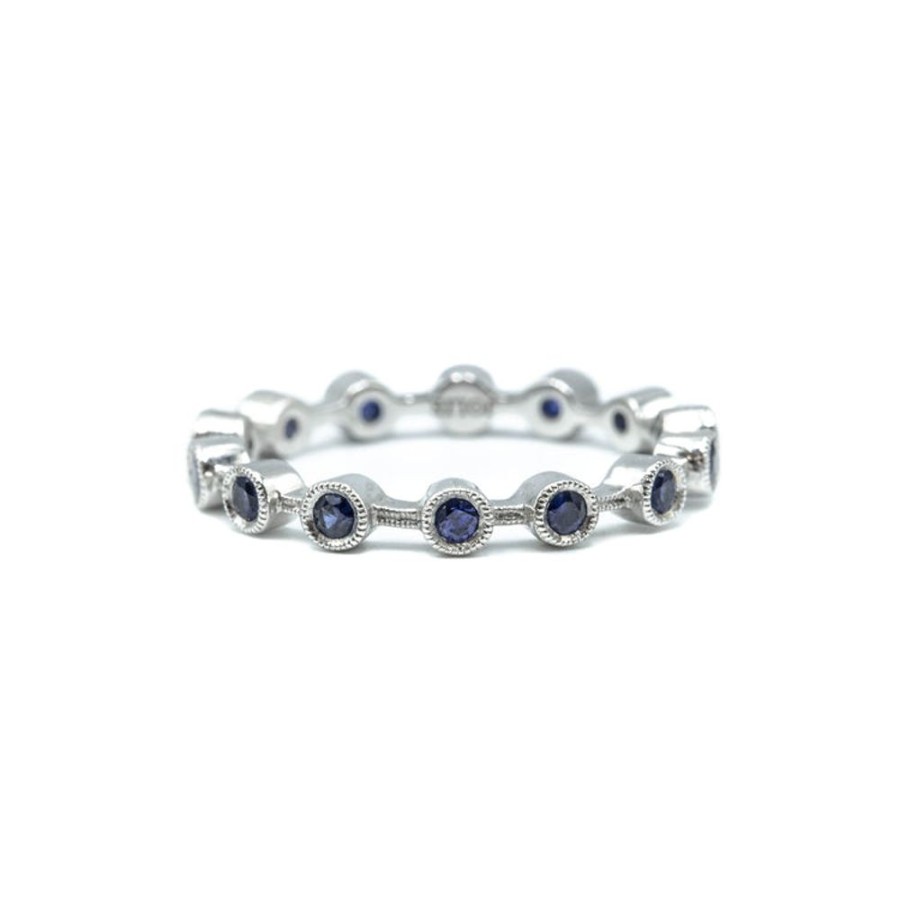 Stackable Rings Jolie Designs | 18Kw Station Sapphire Bubble Band
