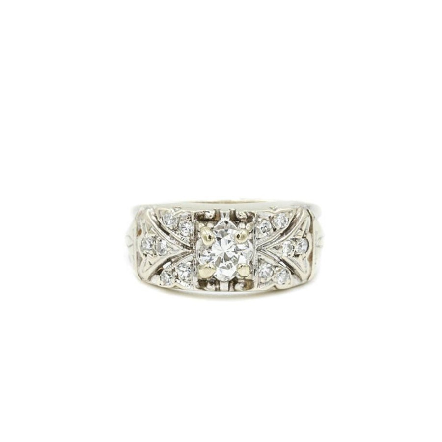 Vintage Collection Malka Diamonds | Wide Diamond Vintage Band