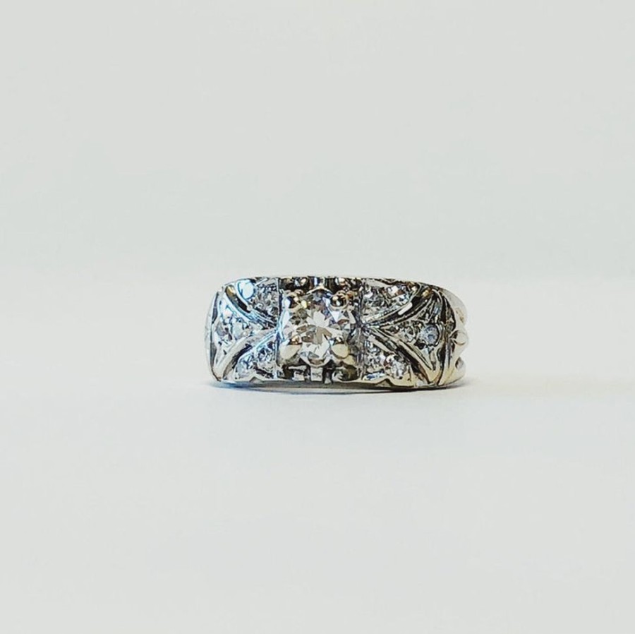 Vintage Collection Malka Diamonds | Wide Diamond Vintage Band