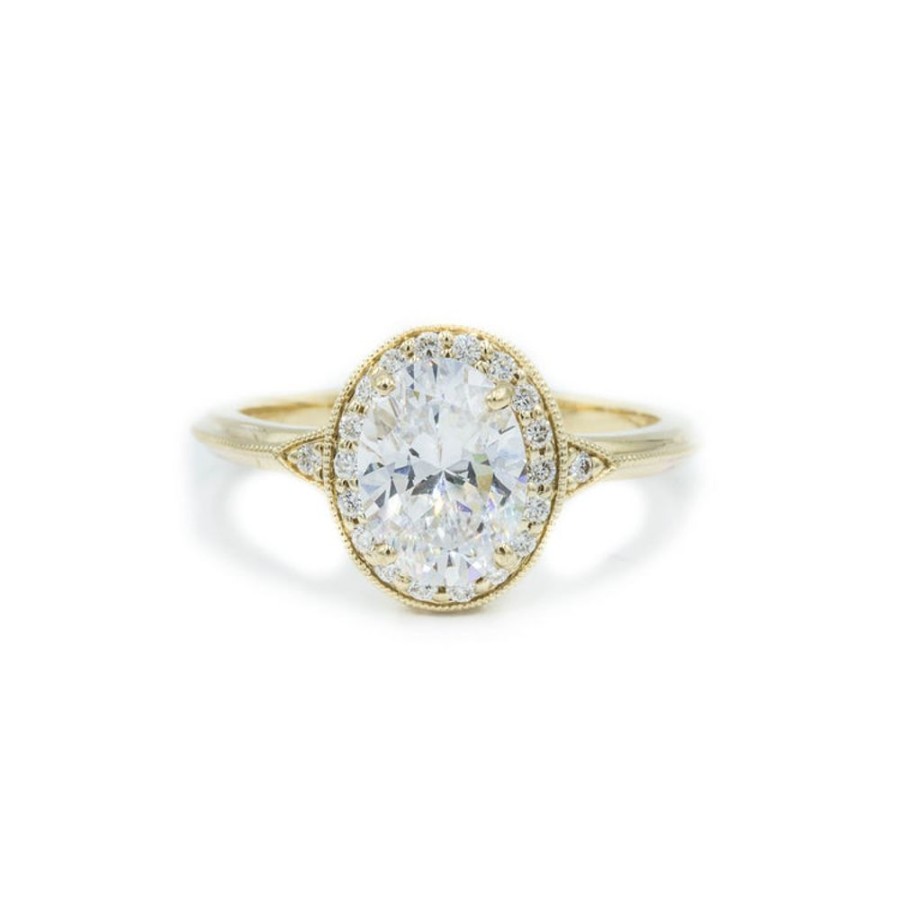 Classic Bridal Malka Diamonds | 14Kt Yellow Gold Halo Diamond Ring