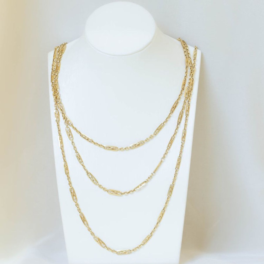 Vintage Collection Malka Diamonds | Vintage 18Kt Gold French Guard Chain