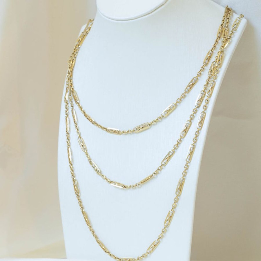 Vintage Collection Malka Diamonds | Vintage 18Kt Gold French Guard Chain