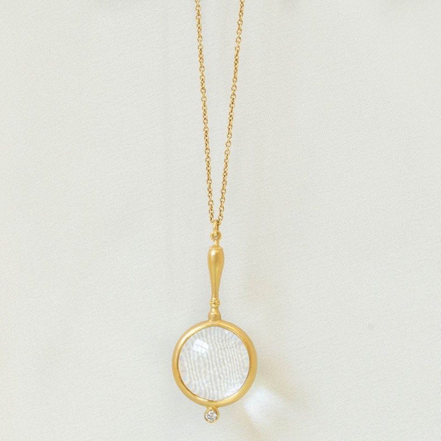 Jewelry Marika | 14K Yellow Gold Looking Glass Necklace With 0.05Ctw Accent By Marika