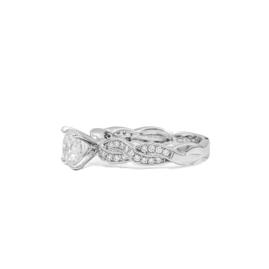 Classic Bridal Malka Diamonds | 14Kw Double Pave Twist With Milgrain