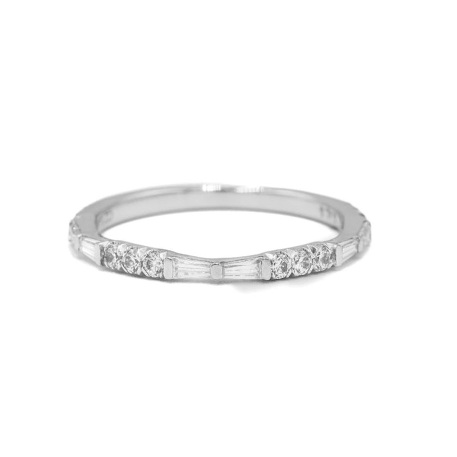 Stackable Rings Stuller | 14Kw Tapered Baguette & Round Diamond Band