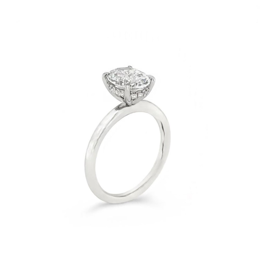 Classic Bridal Malka Diamonds | Platinum Oval-Shaped Hidden Halo Solitaire Ring