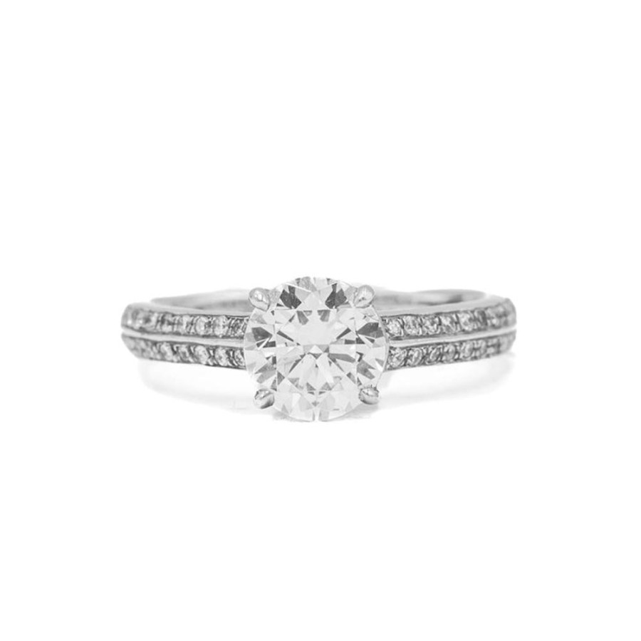 Classic Bridal Malka Diamonds | Platinum Double Pave With Ridge By Vatche