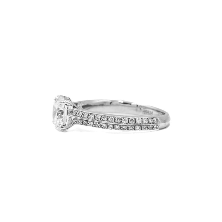 Classic Bridal Malka Diamonds | Platinum Double Pave With Ridge By Vatche