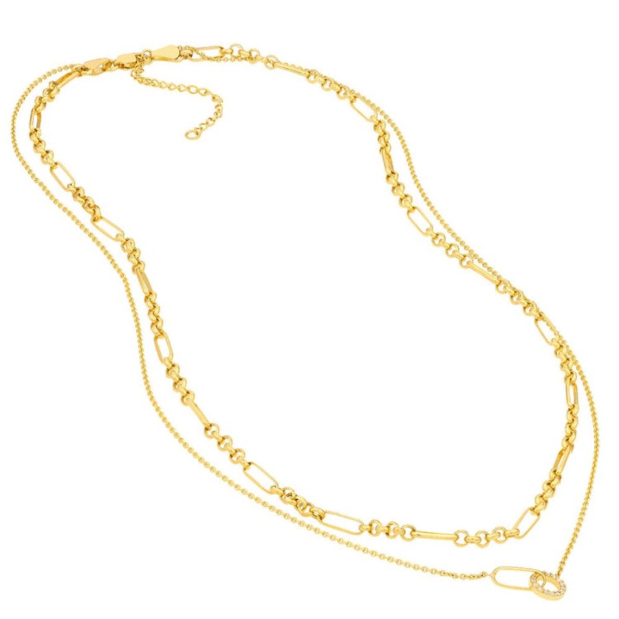 Jewelry Midas | 14Ky Diamond Circle Duet Layered Necklace