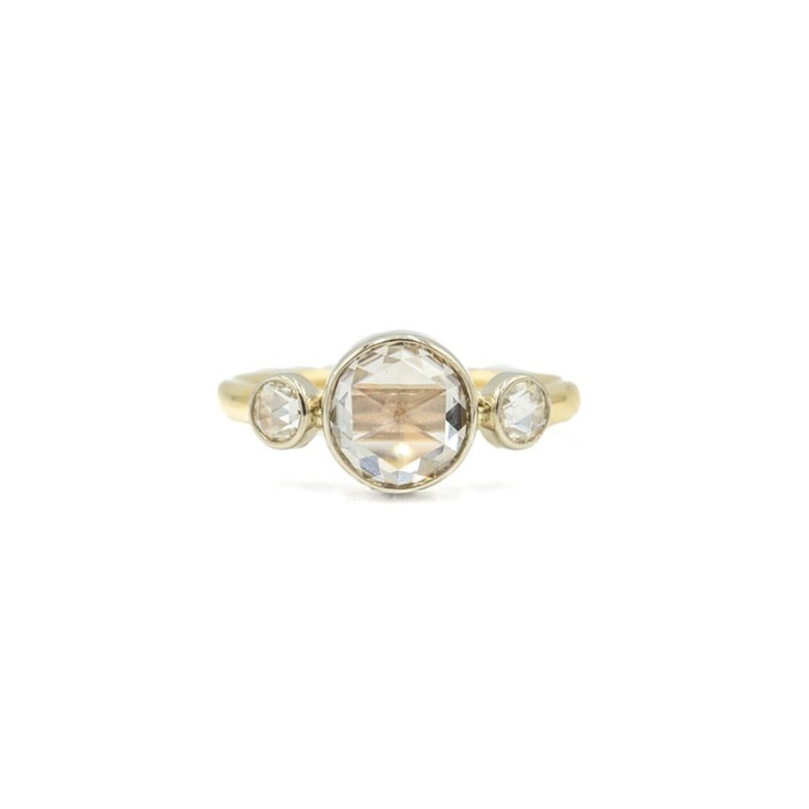 Classic Bridal Malka Diamonds | 1.25Ct 3-Stone Rose-Cut Round Diamond Ring