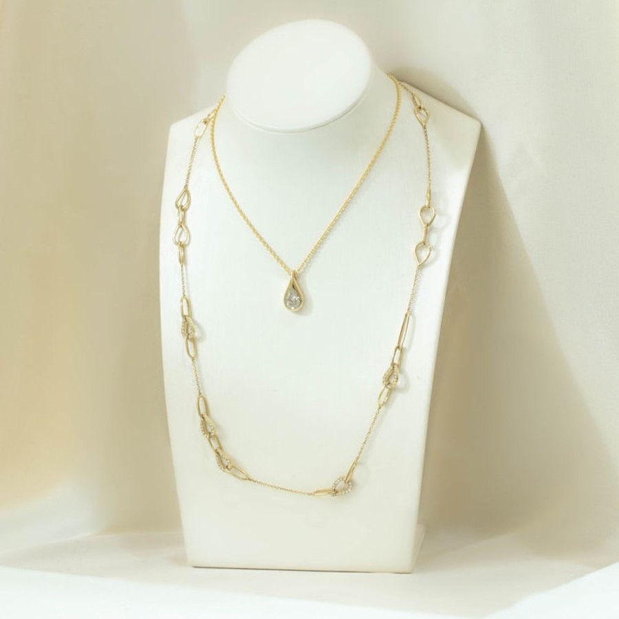 Jewelry Facet Barcelona | 14Ky 1.10Ctw Oval Link Station Necklace