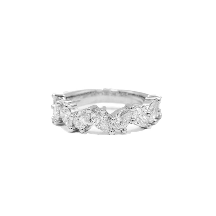 Jewelry Adornet | 14Kw 2.16Ctw Scattered Pear-Shaped Diamond Band