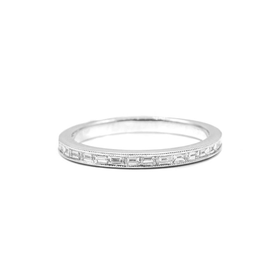 Stackable Rings Jolie Designs | 14Kw Baguette Diamond Channel Band