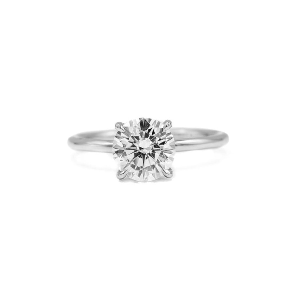 Classic Bridal Malka Diamonds | Platinum Solitaire With Hidden Halo