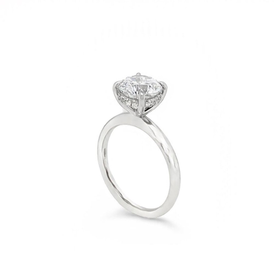 Classic Bridal Malka Diamonds | Platinum Solitaire With Hidden Halo