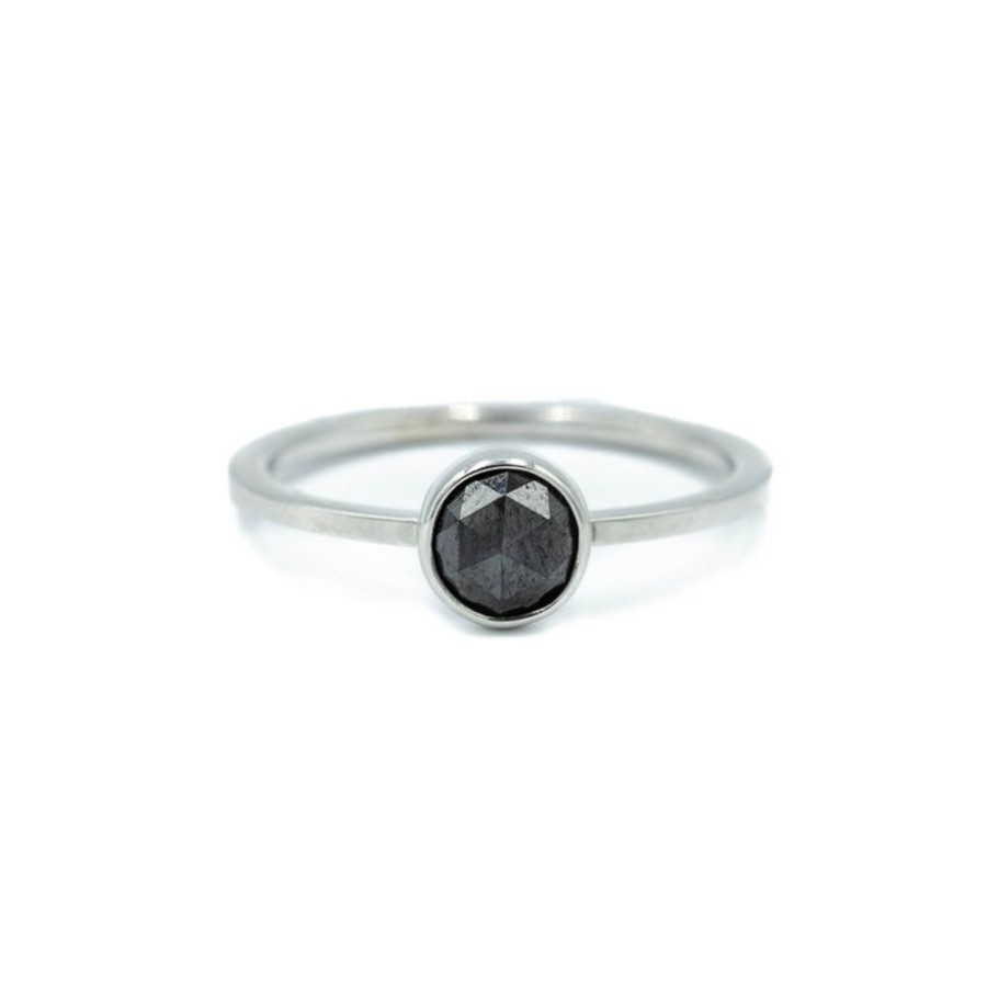 Alternative & Unique Malka Diamonds | .79Ct Black Diamond Bezel Ring