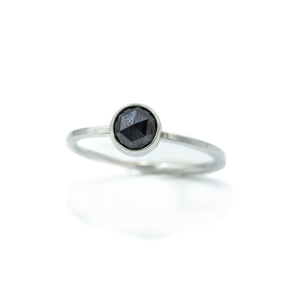 Alternative & Unique Malka Diamonds | .79Ct Black Diamond Bezel Ring