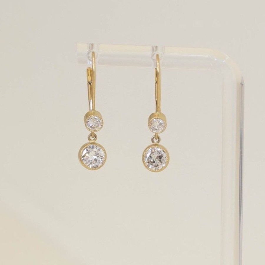 Jewelry Malka Diamonds | 1Bky 2.0Ctw Bezel Drop Dangle Earrings