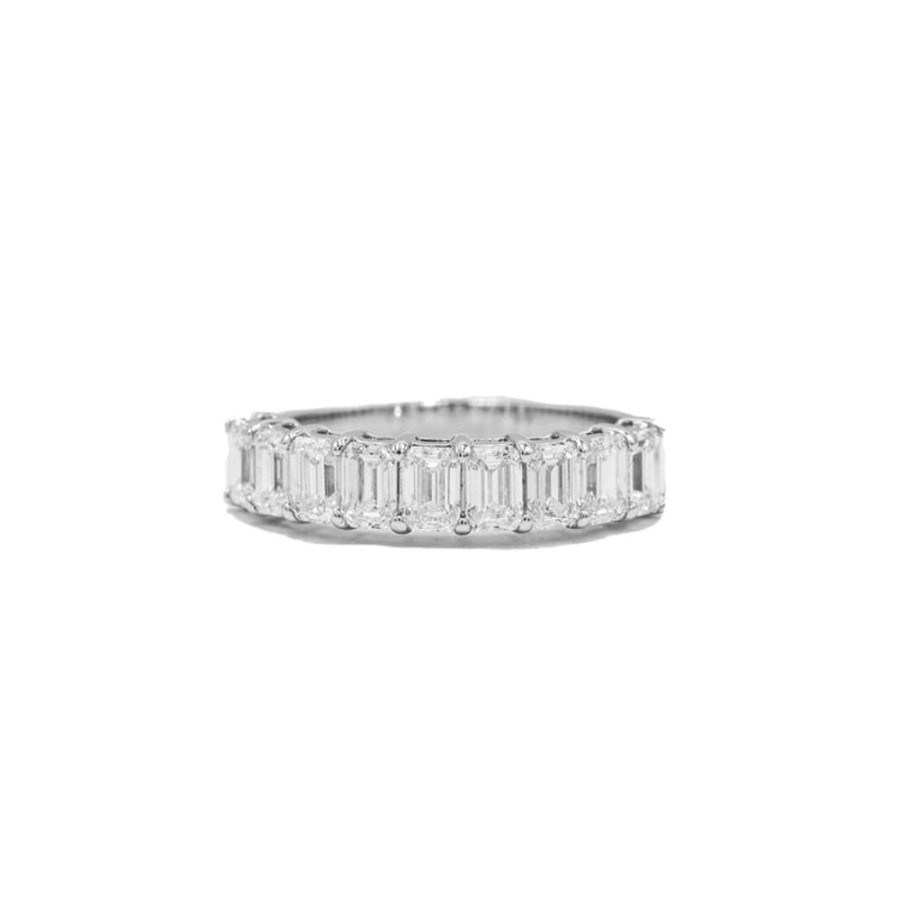 Stackable Rings Adornet | 14Kw 1.80Ctw Emerald-Cut Diamond Band