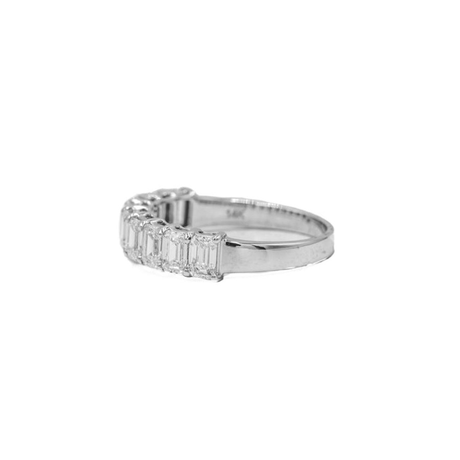 Stackable Rings Adornet | 14Kw 1.80Ctw Emerald-Cut Diamond Band