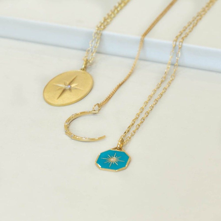 Jewelry Malka Diamonds | 14Ky North Star Medallion Necklace