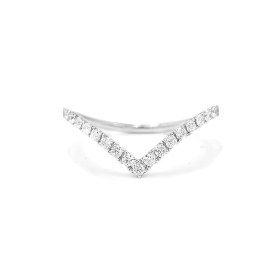 Stackable Rings Malka Diamonds | 14Kw Diamond V-Band