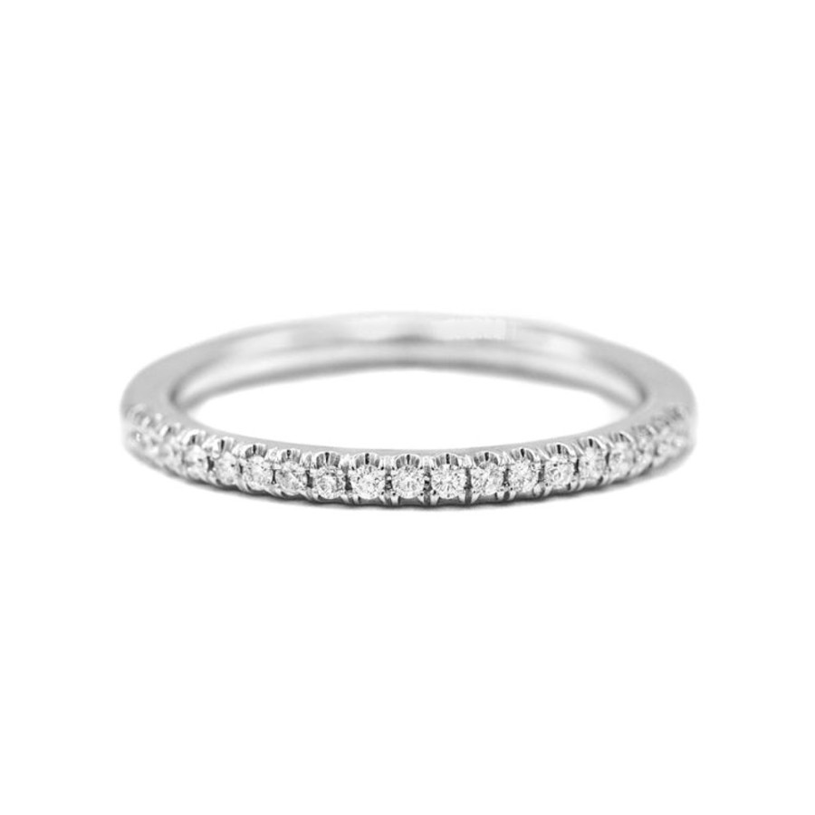 Stackable Rings Joshua J | 18Kw .12Ctw Single Row Diamond Band