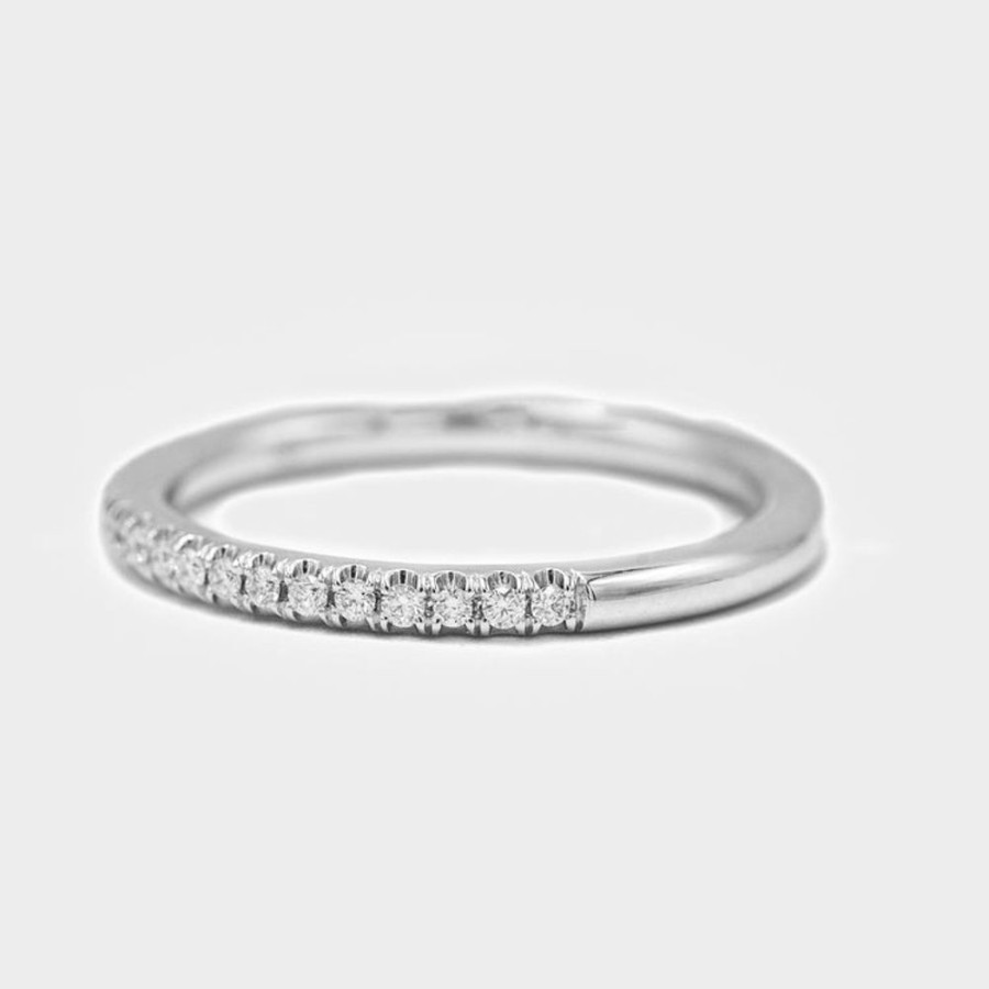 Stackable Rings Joshua J | 18Kw .12Ctw Single Row Diamond Band