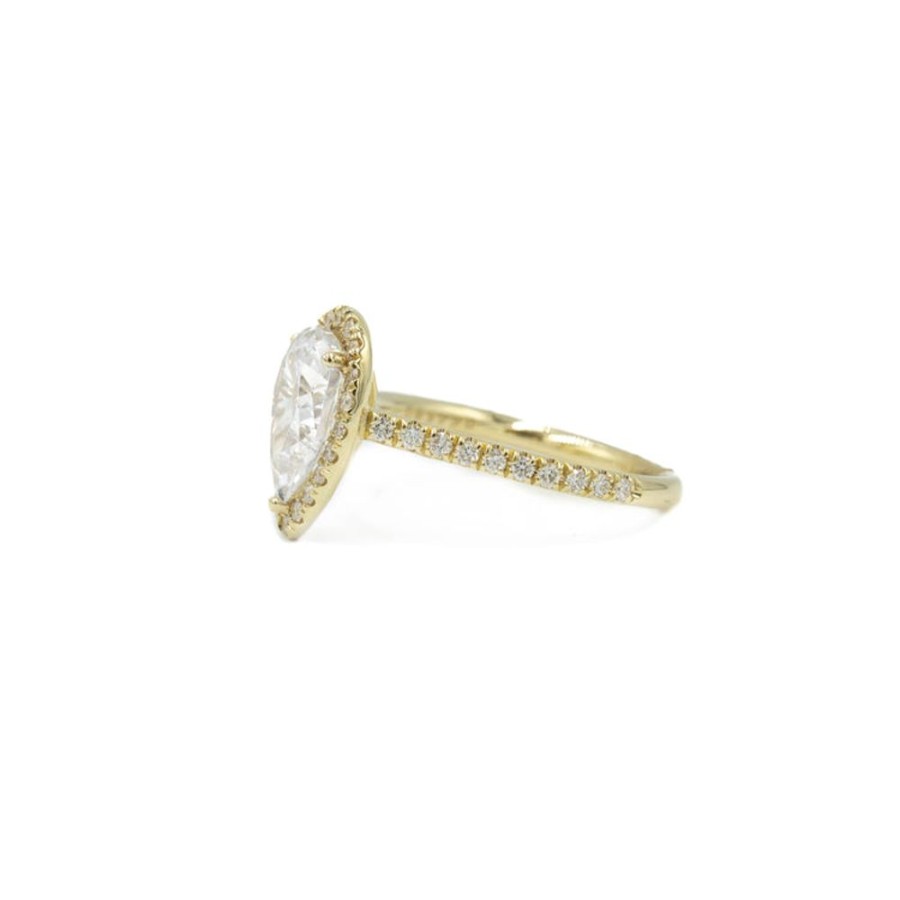 Classic Bridal uneek | 14Ky Pear-Shaped Diamond Halo Ring