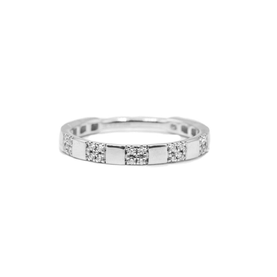 Stackable Rings Malka Diamonds | Diamond Station Flat Band