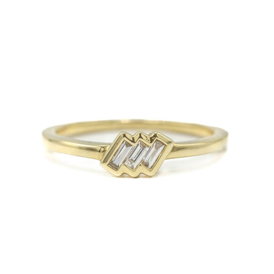 Stackable Rings Malka Diamonds | 14Ky 3-Stone Baguette Diamond Ring