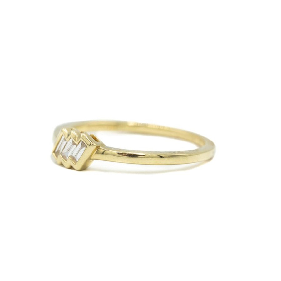 Stackable Rings Malka Diamonds | 14Ky 3-Stone Baguette Diamond Ring