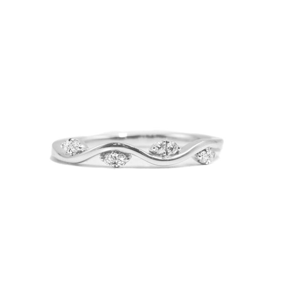 Stackable Rings Malka Diamonds | 14Kw Marquise Leaf Band